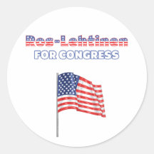 Ros-Lehtinen for Congress Patriotic American Flag Round Sticker