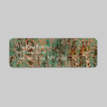 Rosa Giraffes Damask  Address Label labels