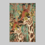 Rosa Giraffes Damask Canvas impressions sur toile