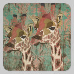 Rosa Giraffes Damask Sticker stickers
