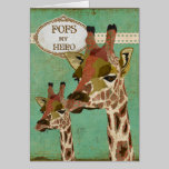 Rosa Giraffes  Father's Day Card cards
