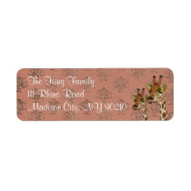 Rosa Giraffes Glitzy  Address Label labels