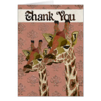 Rosa Giraffes Glitzy  Thank You Card cards