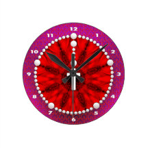 Rosary Dream Catcher Red Wall Clock