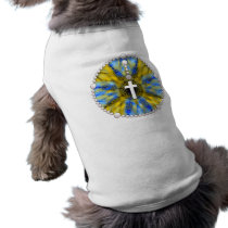 Rosary Dream Catcher Yellow & Blue Pet T-shirt