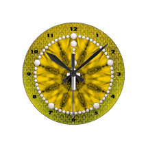 Rosary Dream Catcher Yellow Wall Clock