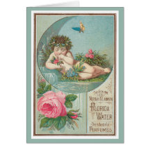 Rose and Cherub Florida Waters Greeting Cards