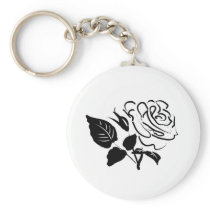 Rose and Leaves Sketch Key Chains