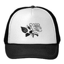 Rose and Leaves Sketch Trucker Hats