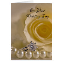 Rose and Pearls Blended Family Wedding Card