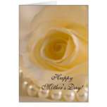Rose and Pearls Mothers Day Greeting Card