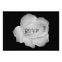 Rose assez pâle de gris sur le noir cartons d'invitation