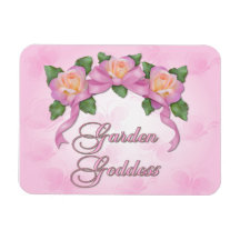 Rose Banner Garden Goddess Rectangular Magnets