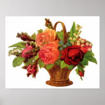 Rose Basket Customizable Poster