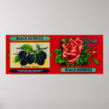 Rose Blackberry Label Posters