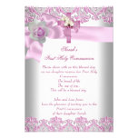 Rose blanc de premières filles croisées de sainte  invitation