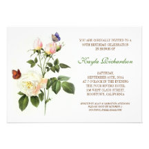 rose blanc de victorian cartons d'invitation personnalisés