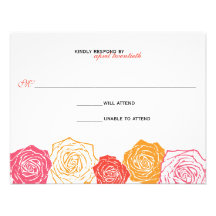 Rose Blossom Wedding Response Personalized Invite