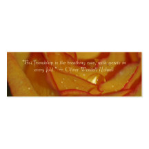 Rose Bookmark with Saying Business Card Templates