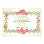 rose border wedding invitation