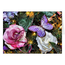 Rose/Butterfly Christmas Card