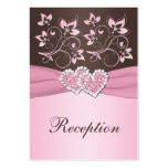 Rose, carte jointive florale de clôture de coeurs  modèles de cartes de visite