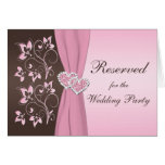Rose, carte jointive florale de coeurs de Brown