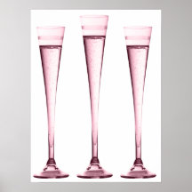Rose Champagne Flutes Poster
