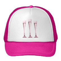 Rose Champagne Flutes Trucker Hats
