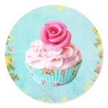 Rose cupcake sticker