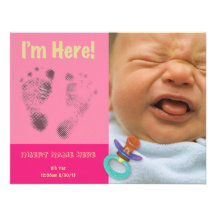 Rose de faire-part de naissance de bébé