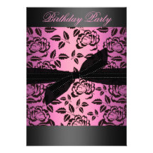 Rose de noir/roses indien et invitation d'annivers