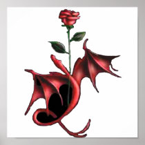 Rose Dragon Print