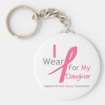 Rose d'usage du cancer du sein I pour ma fille Porte-clefs