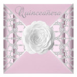 Rose élégant Quinceanera de rose Invitations Personnalisables