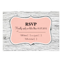 Rose en bois RSVP de grain Faire-part