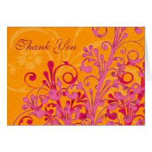 Rose et carte de remerciements floral orange de ma