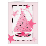 Rose et copie de zèbre avec la carte de Noël d'éto