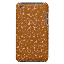 Rose femelle de symbole de genre (Vénus) sur Brown Coque iPod Case-Mate