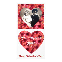 ROSE FIELD ,bright vibrant  red  pink Photo Card