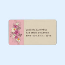 Rose floral avec le feuille étiquettes