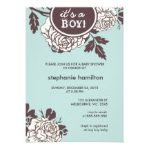Rose flower baby shower invites