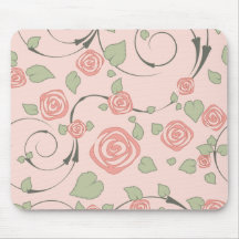 Rose Girly Mousepad de rose Tapis De Souris