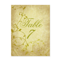 Rose II Vine Vintage Crackle Table Number Card Pos