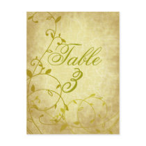 Rose II Vine Vintage Crackle Table Number Card Pos