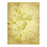 Rose II Vine Vintage Crackle Table Number Card Pos Postcards
