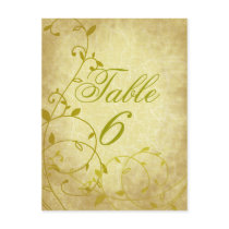 Rose II Vine Vintage Crackle Table Number Card