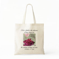 Rose Intrigue ~ Hebrews 11:1 Canvas Bags