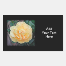 Rose jaune, sur le fond noir stickers rectangulaires