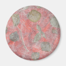 Rose leaves design in red tissue paper fridge magnet